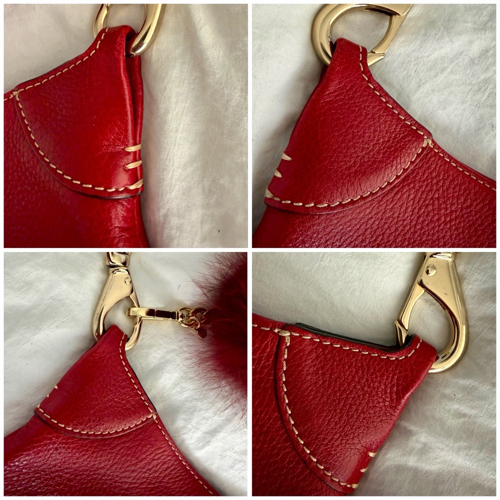 👑✅PRICE FIRM✅ Dooney & Bourke Cherry Red Leather Shoulder Bag - Picture 8 of 17